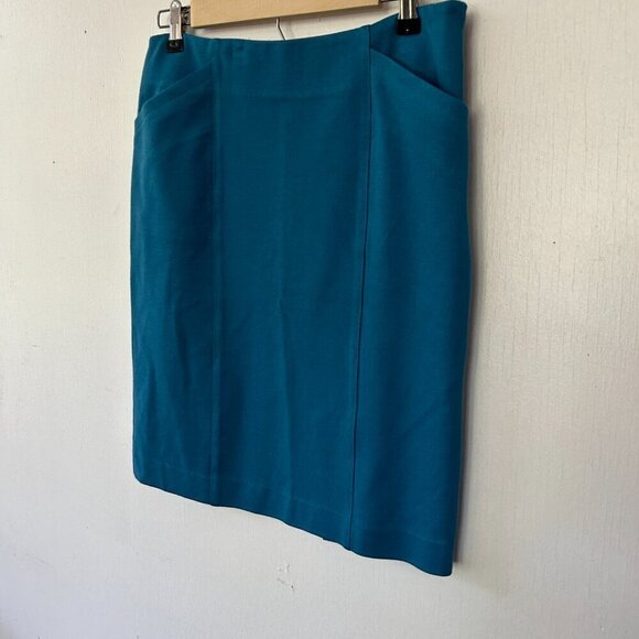 CABI Sigourney Pencil Skirt Womens 4 Blue Pockets Lined Rear Zip Style 3220 - Picture 2 of 6